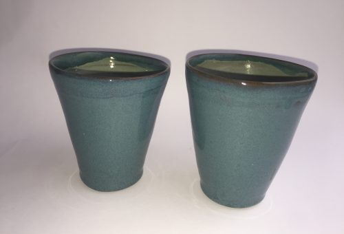 tasses café émail bleu